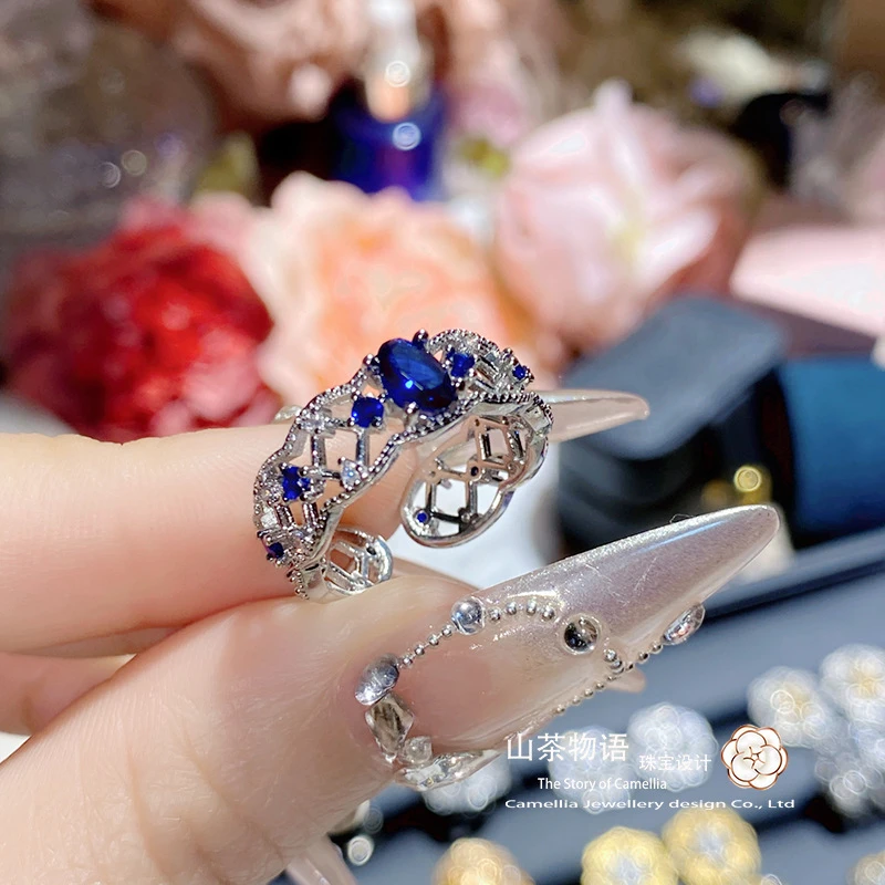 Stylish Silver Needle Crystal Ring - Thumbnail 4