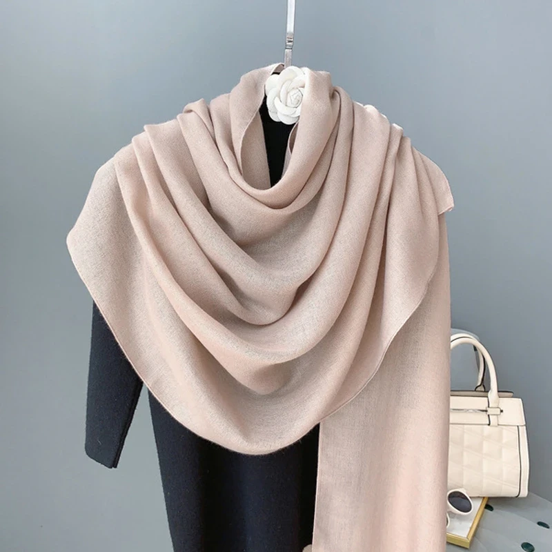 Elegant light khaki color long cotton hijab / orna