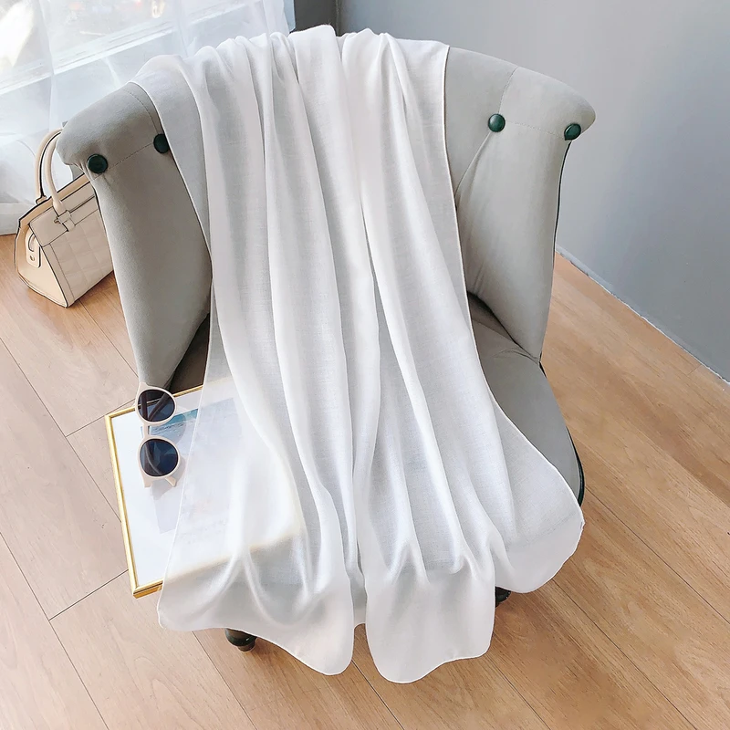 Pure white color soft hijab / orna