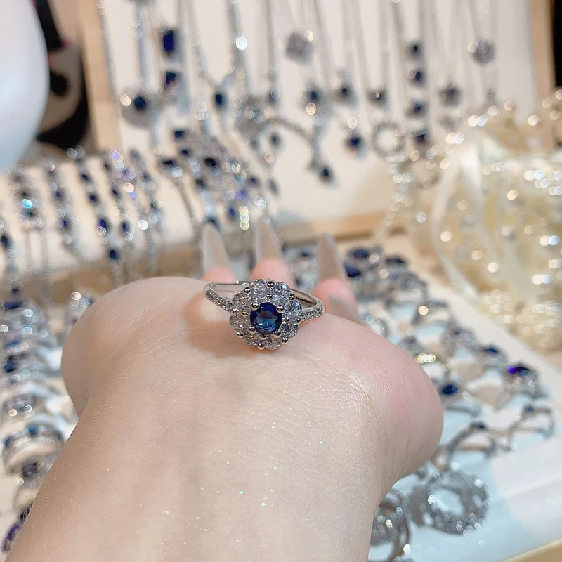 Elegant Blue Zircon Ring