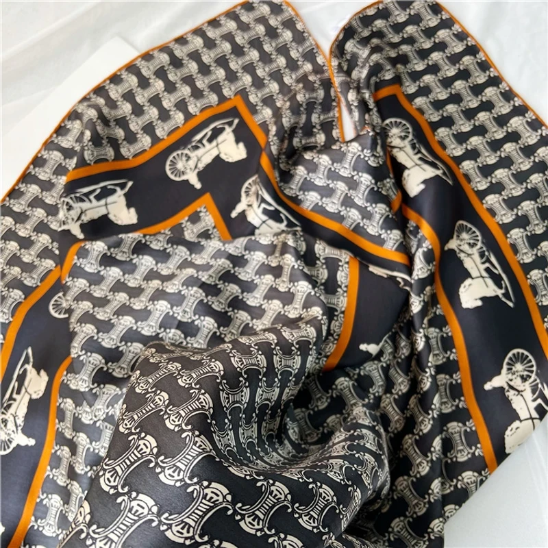 Luxury printed black & orange color hijab