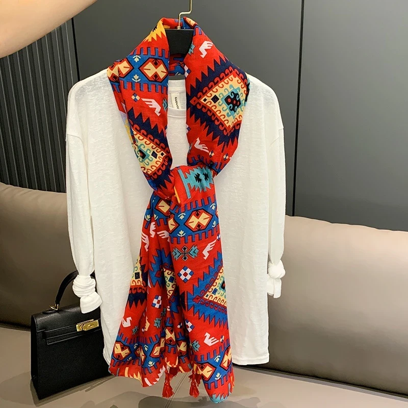 Gorgeous Red Colour Long Cotton Hijab/Orna