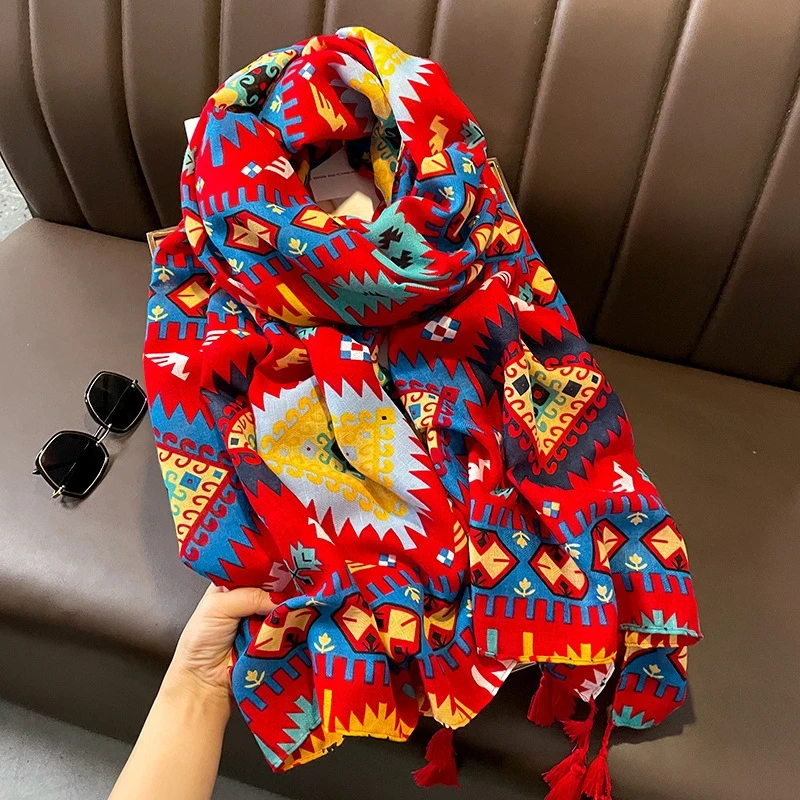 Gorgeous Red Colour Long Cotton Hijab/Orna