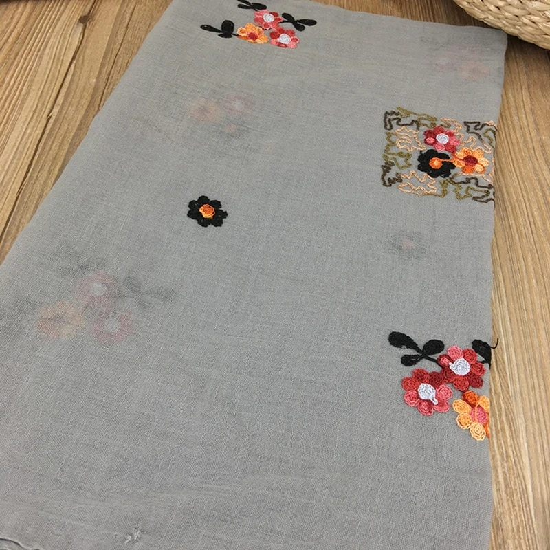 Elegant Gray Colour Tassel Cotton Hijab - Thumbnail 3