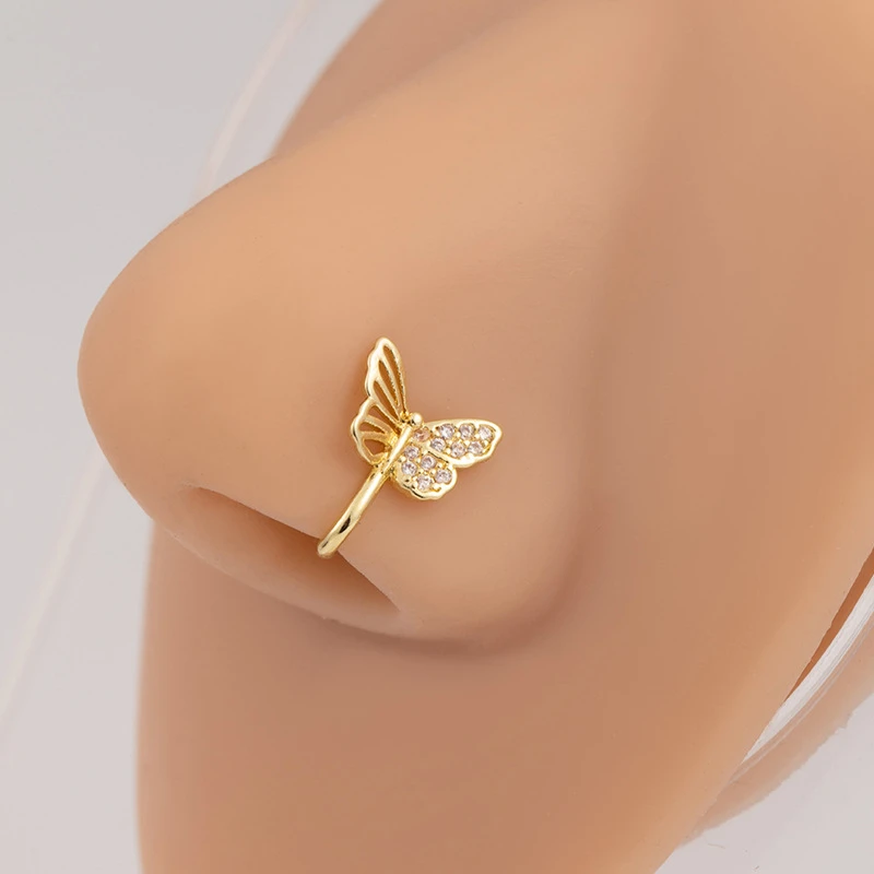Stunning butterfly zircon nose pin