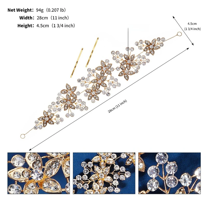 Bridal Wedding Party Crystal Rhinestone Faux Pearl Flower Headband