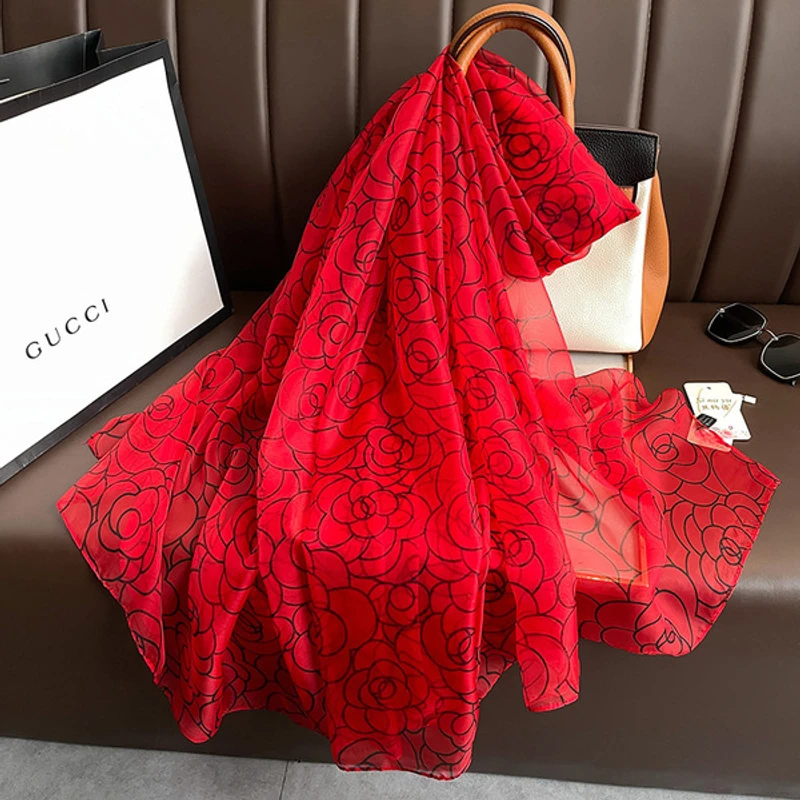 Gorgeous red color long hijab / orna
