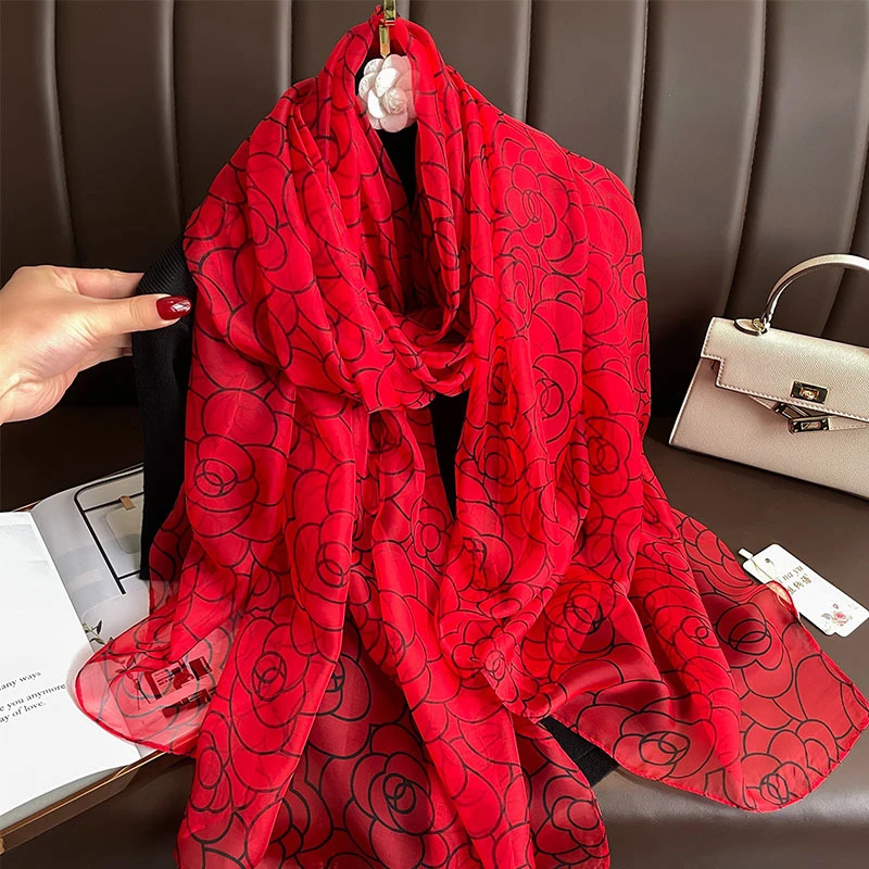 Gorgeous red color long hijab / orna