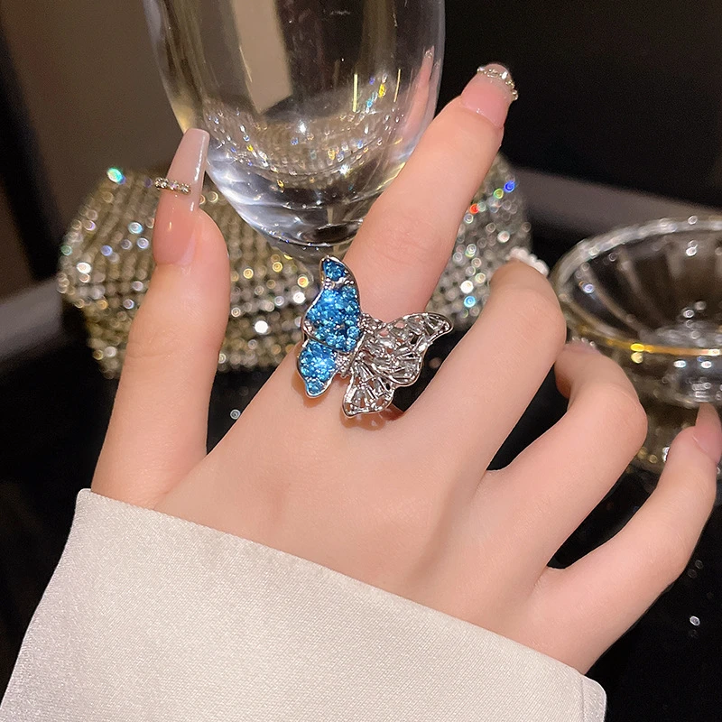 Elegant Butterfly Crystal Ring