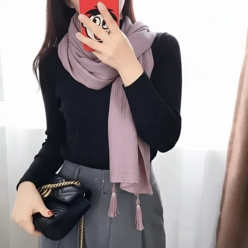 Imported dusty rose cotton long orna/hijab