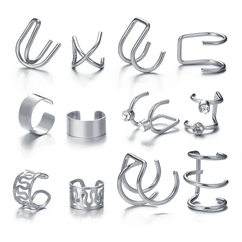 Sparkling no piercing earrings set