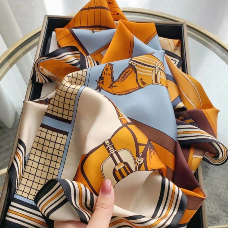 Colorful square silk scarf