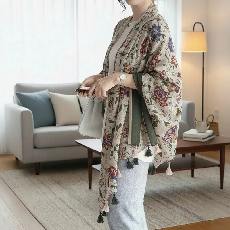 Printed multicolored cotton hijab with hijab