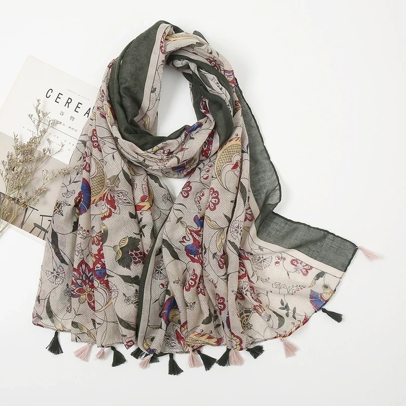 Printed multicolored cotton hijab with hijab