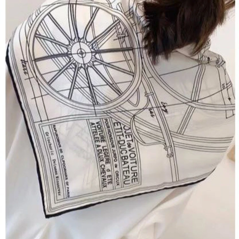 Classy white color silk square scarf