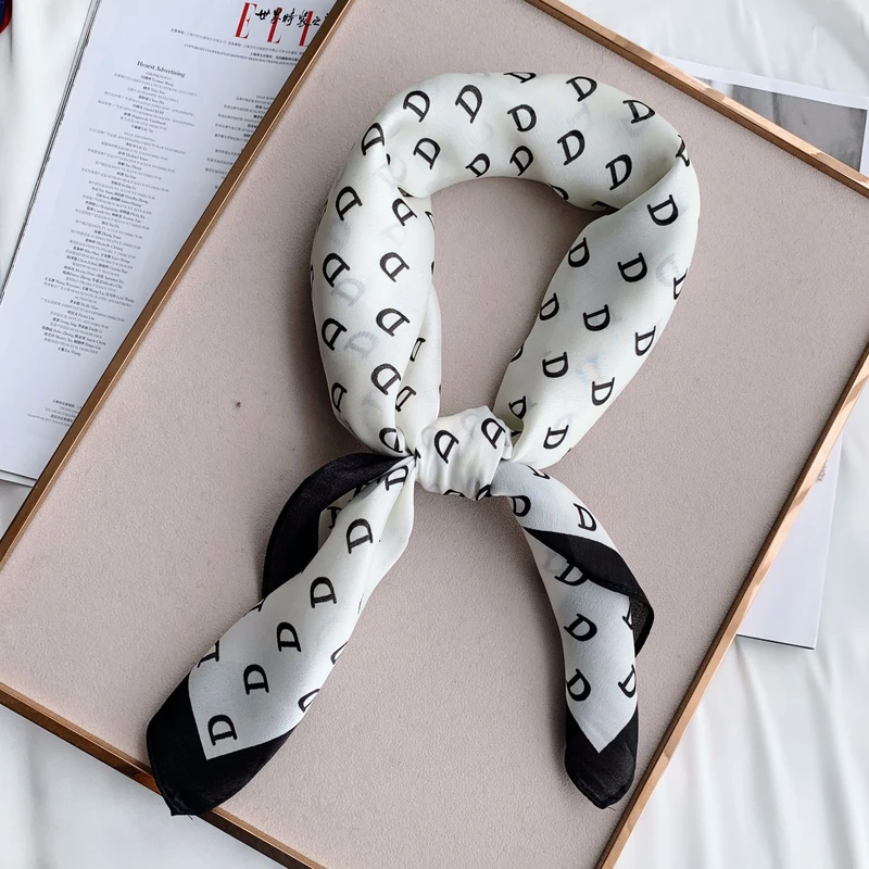 Classy white scarf with black printed