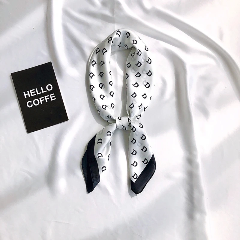 Classy white scarf with black printed