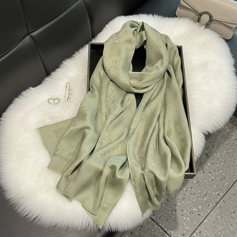 Gorgeous Olive Color Shiny Silky Hijab / Orna
