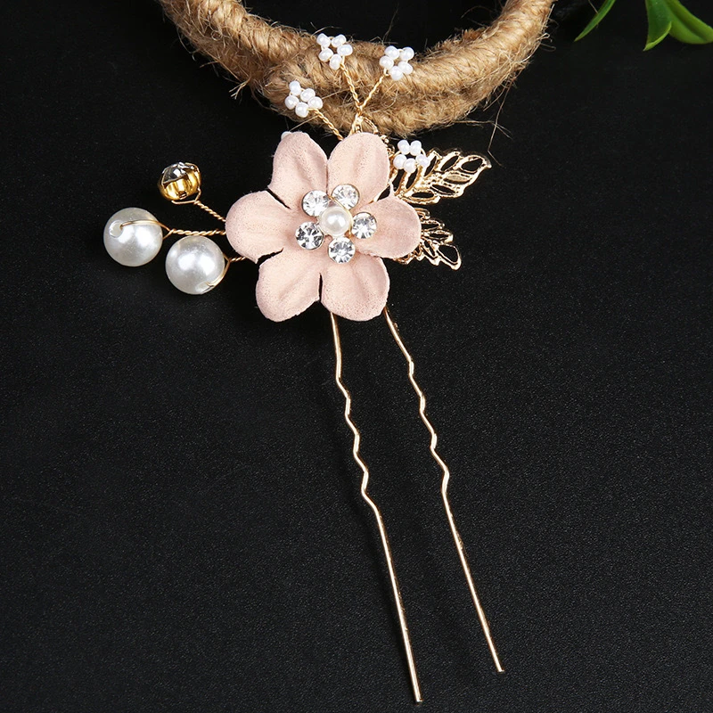 Ceramic Women Hair Vine Elegant Exquisite Handmade Stylish Replacement Crystal Rhinestone Pearl Headband