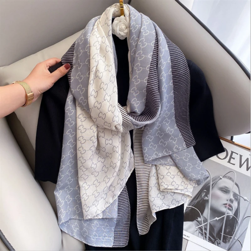 Elegant Grey color hijab / orna - Thumbnail 3