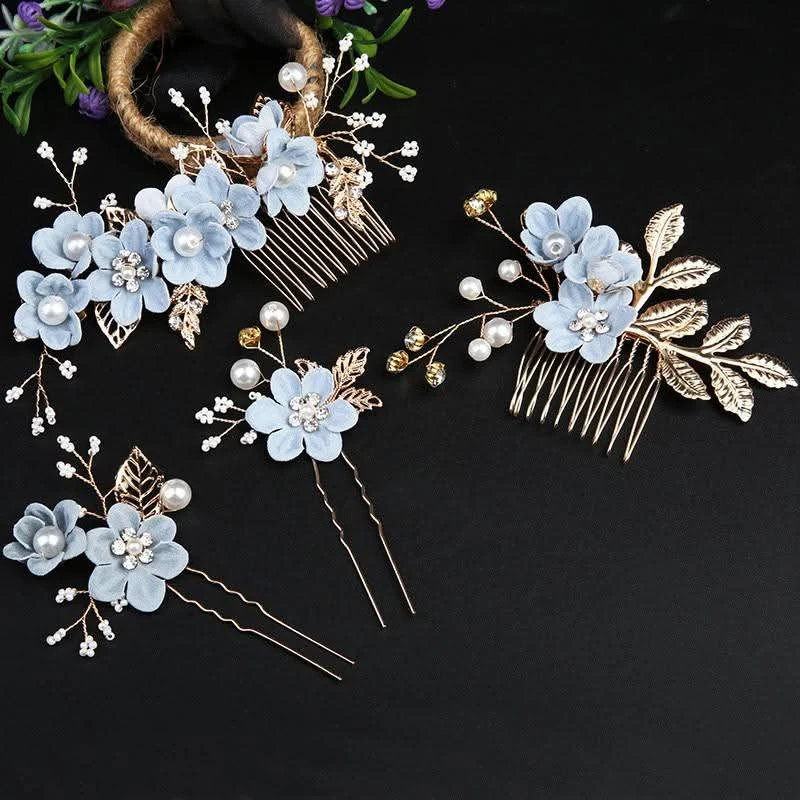 Ceramic Women Hair Vine Elegant Exquisite Crystal Rhinestone Pearl Headband