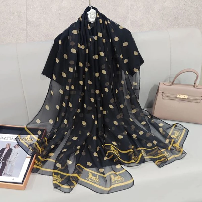 Gorgeous black color silk hijab/orna