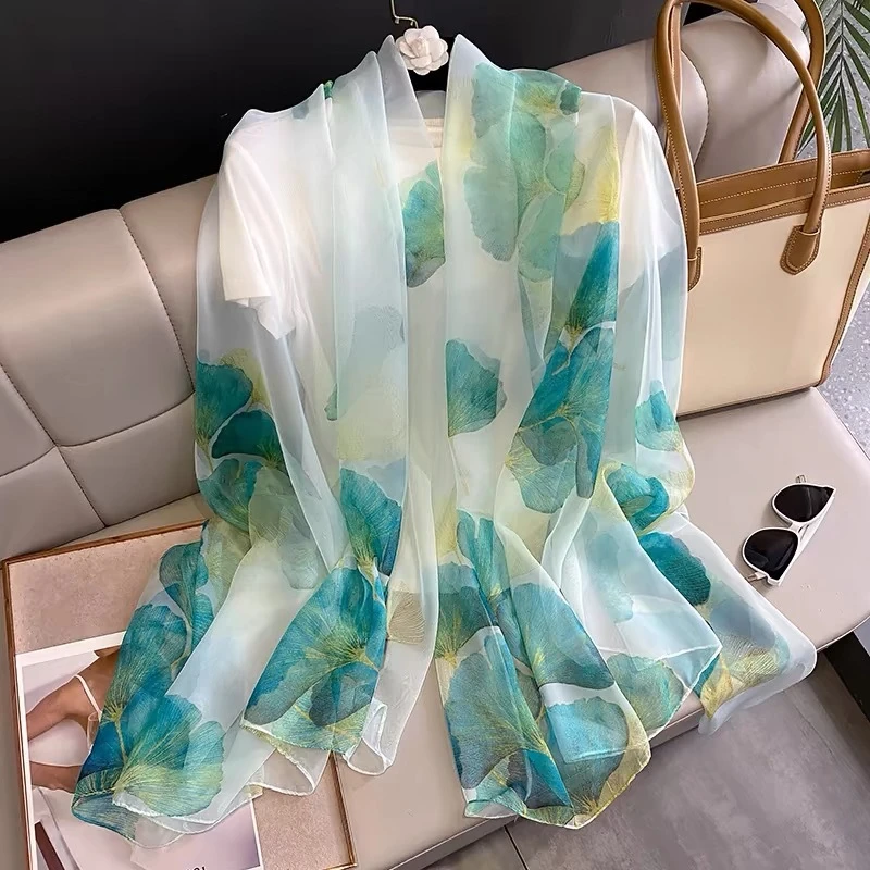 Elegant light blue color silk hijab/orna