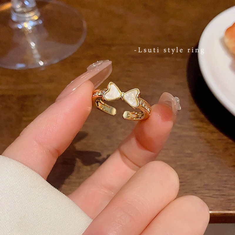 Beautiful golden color twin heart shaped crystal ring