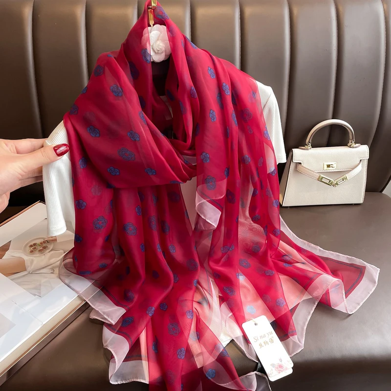 Beautiful coral red color silk hijab/orna