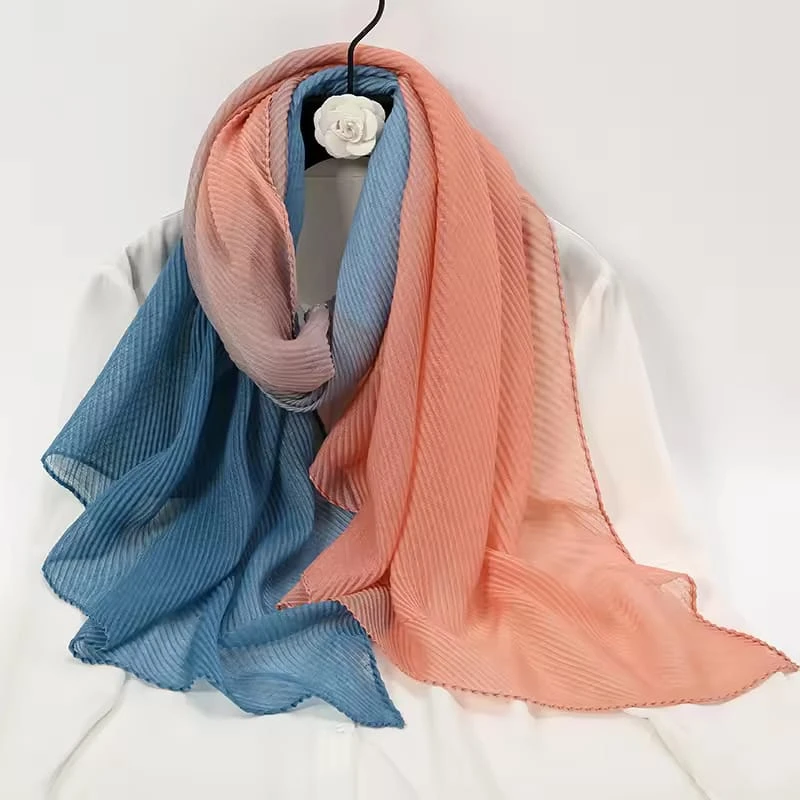 Gorgeous pink blue color long hijab