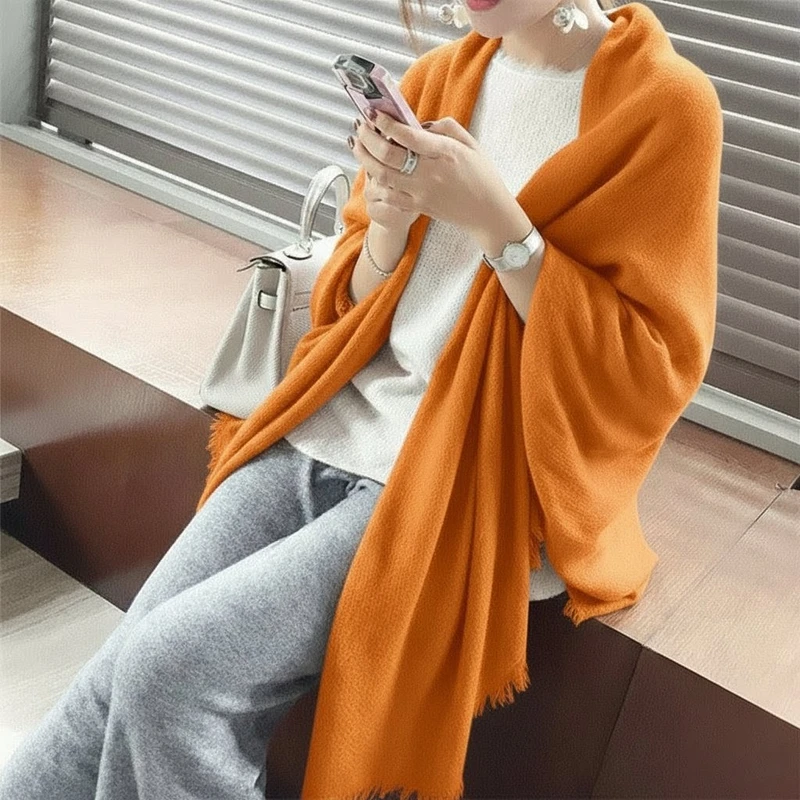 Imported big size orange color soft cotton hijab/scarf