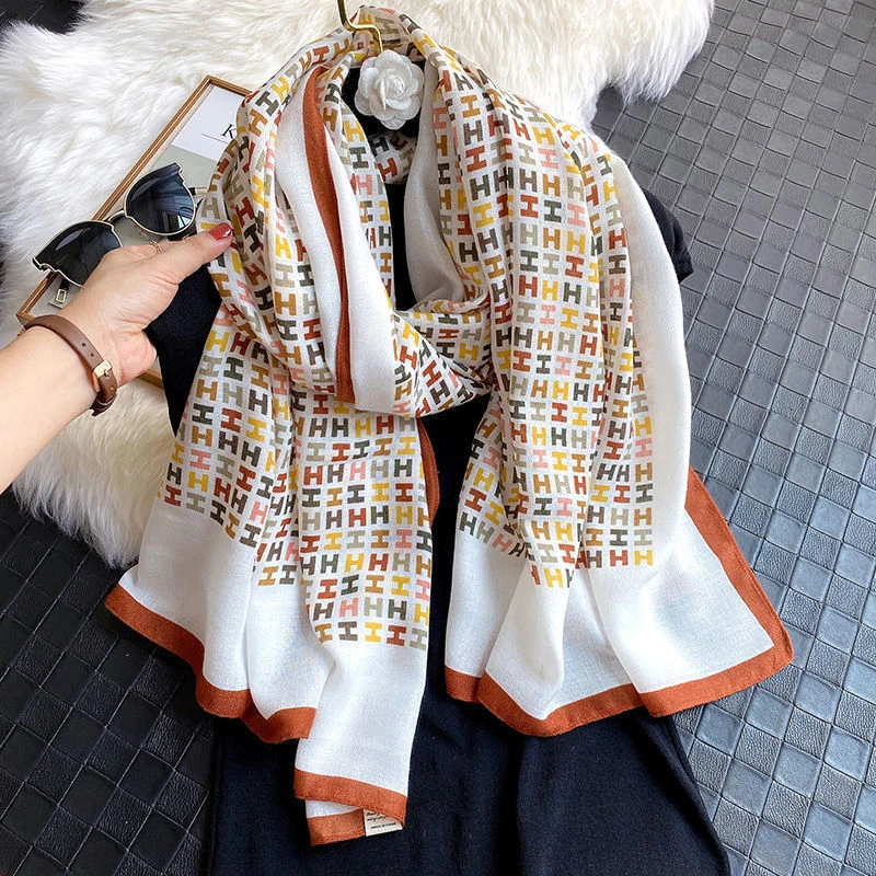 Elegant H Patterned Soft Cotton Hijab / Orna
