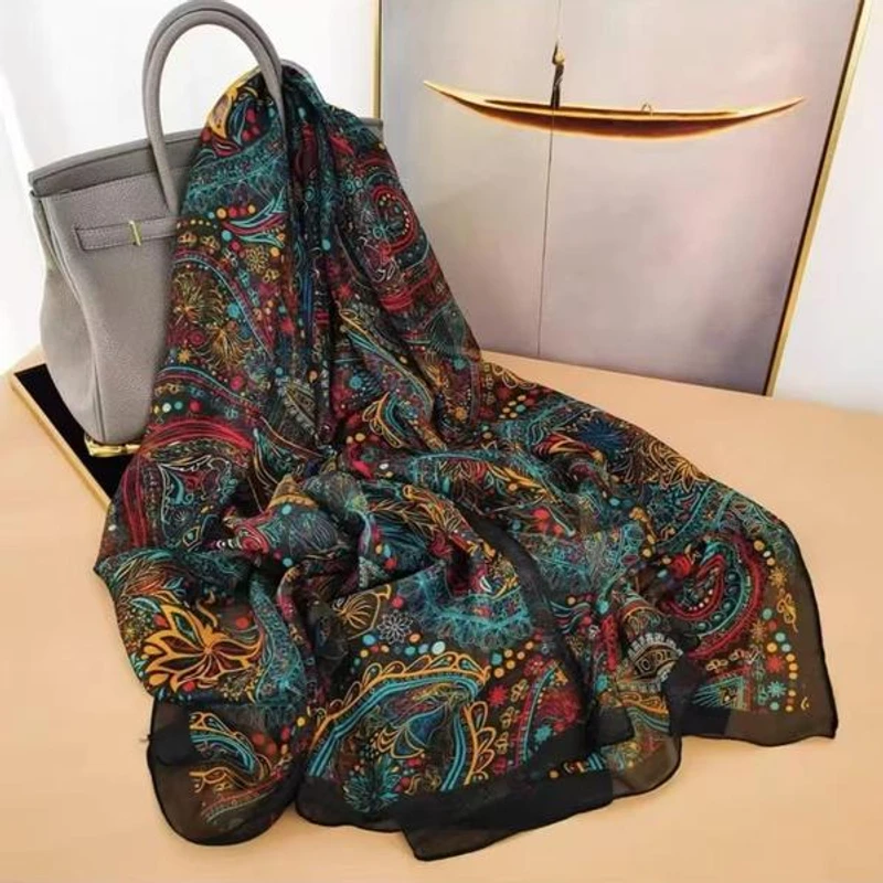 Bohemian soft long silk scarf / orna
