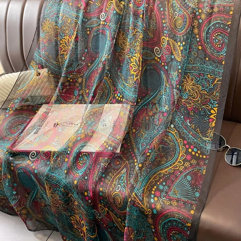 Bohemian soft long silk scarf / orna