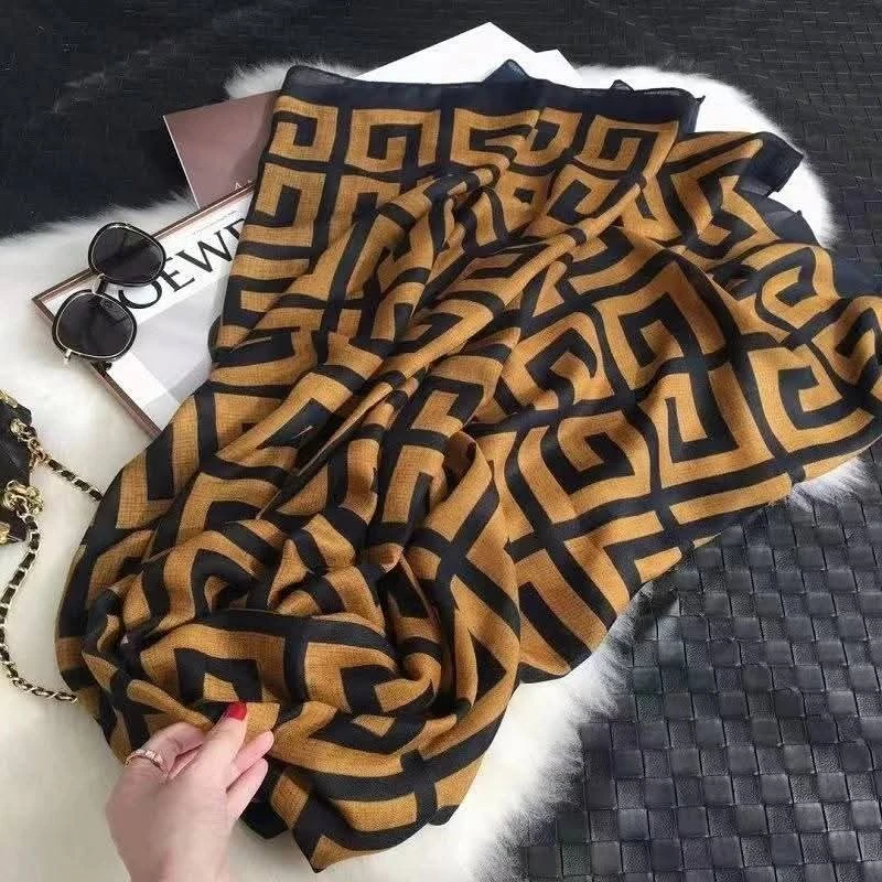 Stunning Caramel Color G letter Cotton Long  Hijab  / Orna
