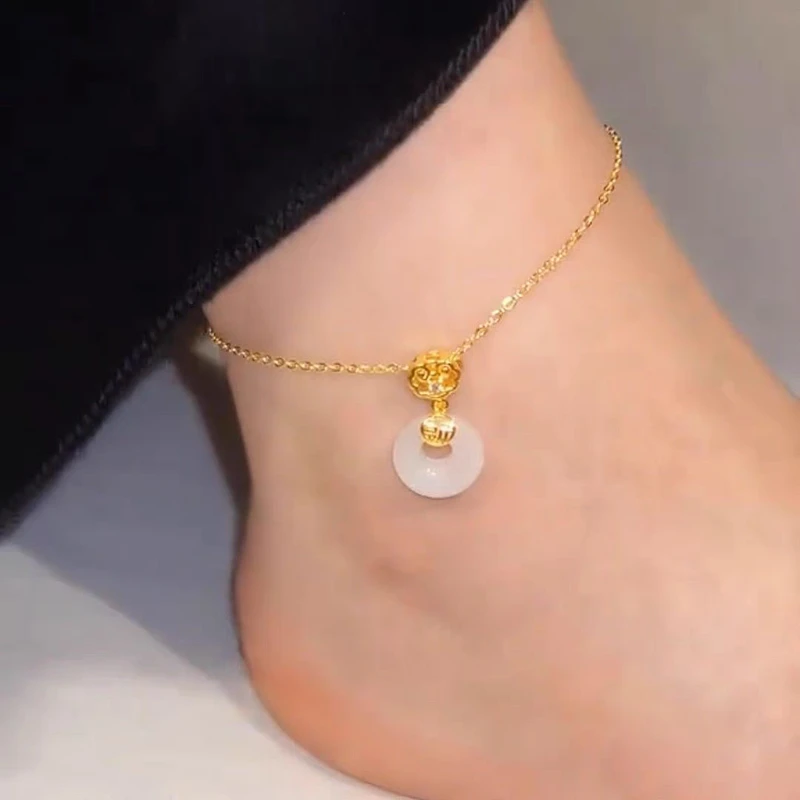 Stunning Disk Shape Rhinestone Anklet