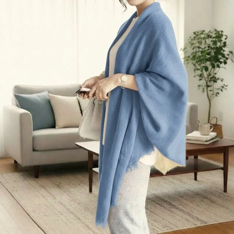 Classy blue color long cotton hijab/orna