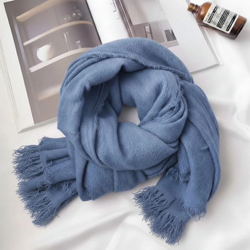 Classy blue color long cotton hijab/orna