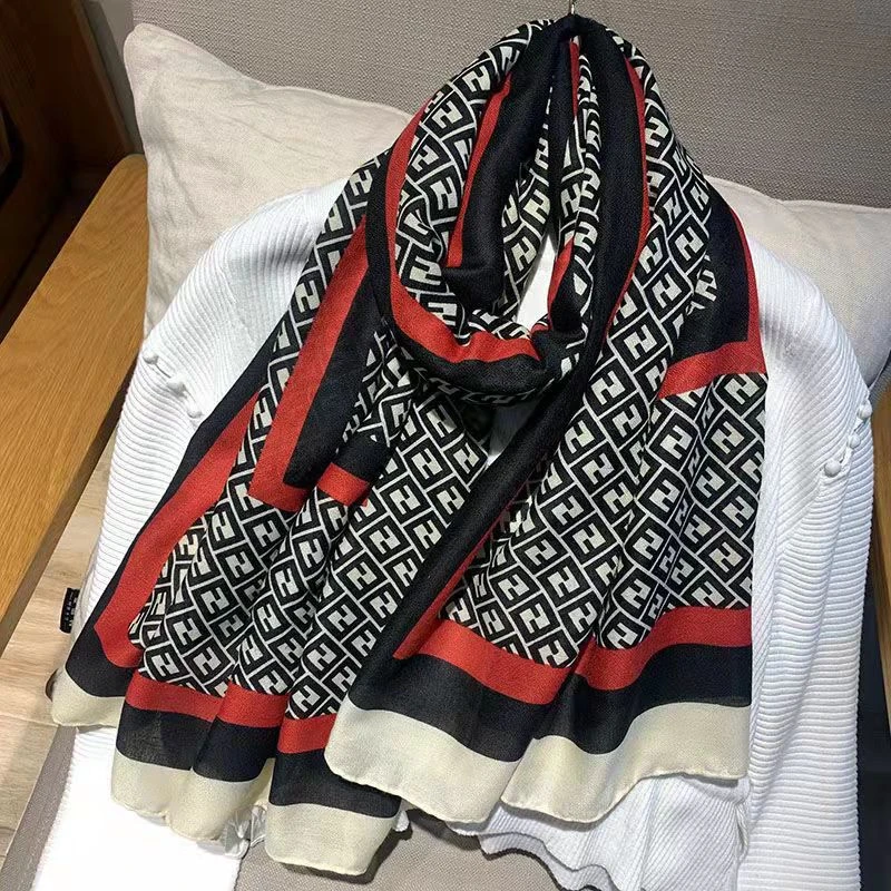 Stunning black red printed viscose hijab / orna