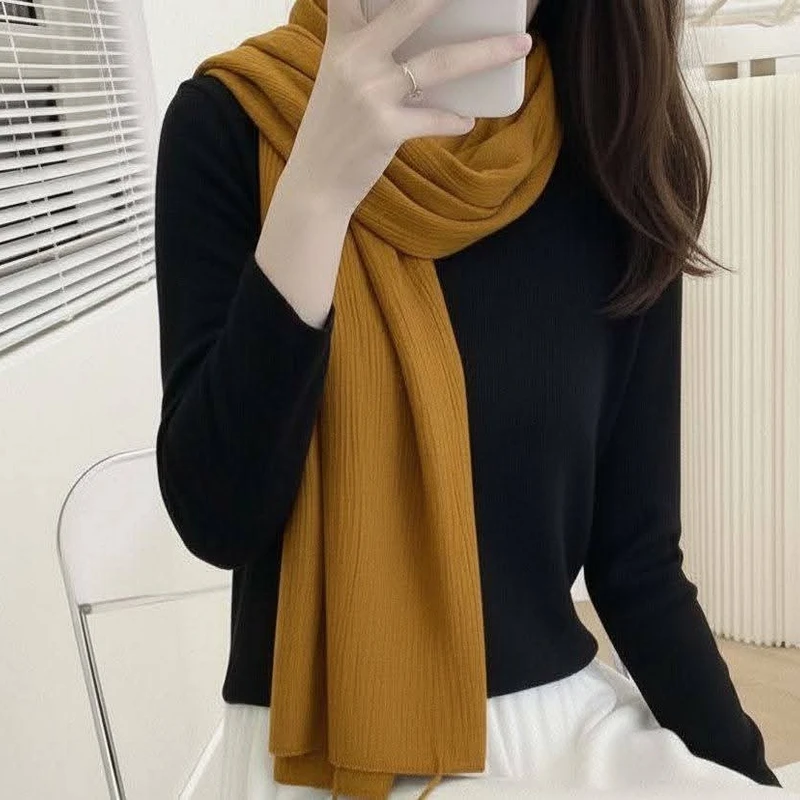 Beautiful Mustard Yellow Colour Long Cotton Hijab