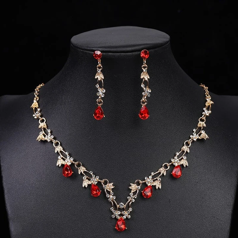 Gorgeous Red Color Jewellery Set