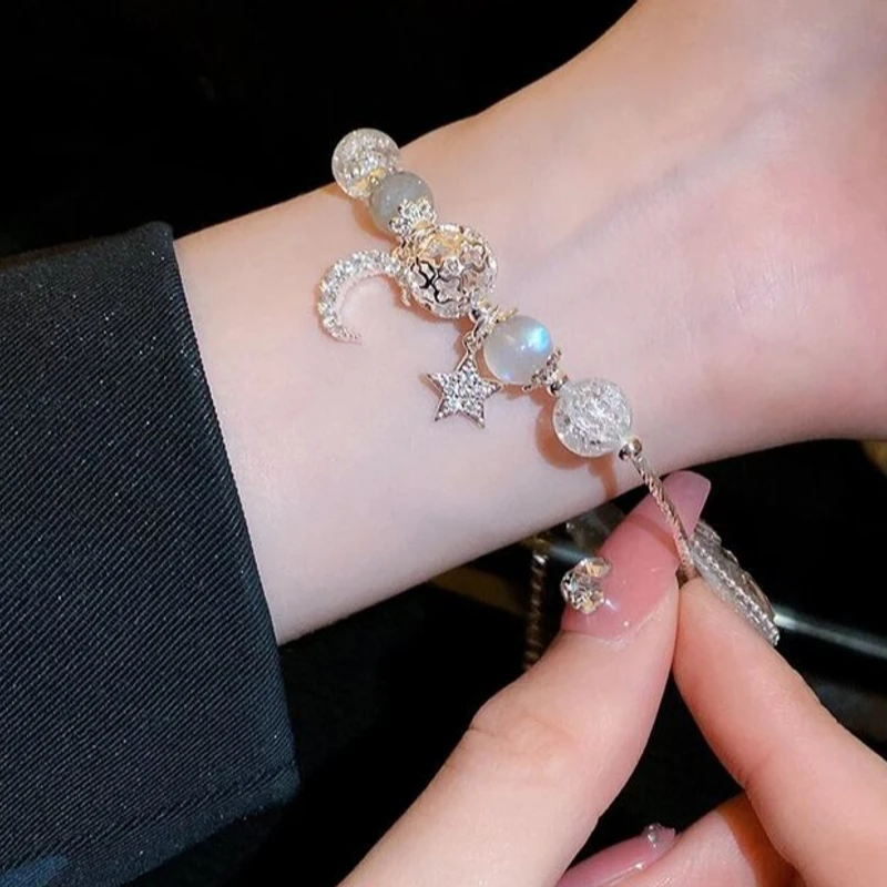 High quality star moon classy white bracelet