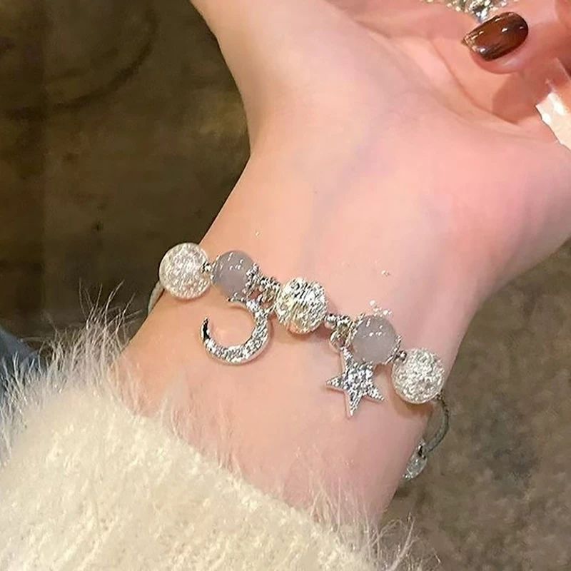 High quality star moon classy white bracelet