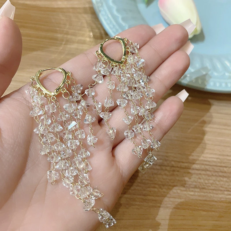 Gorgeous Crystal Tassel Earrings