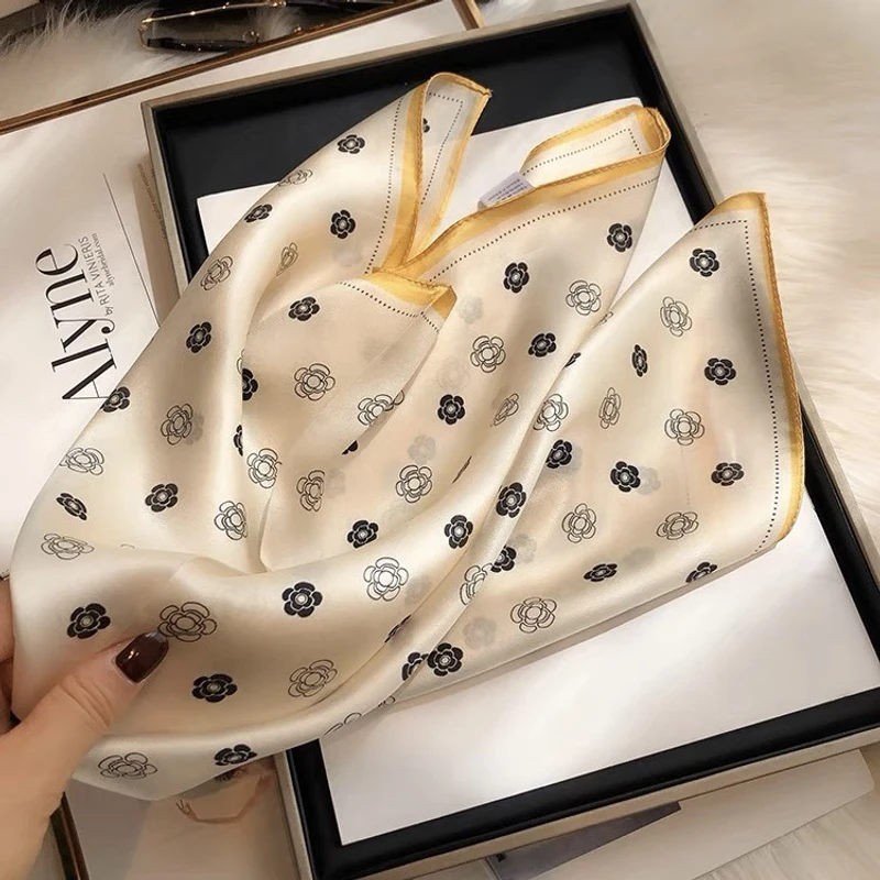 Sophisticated white color square scarf