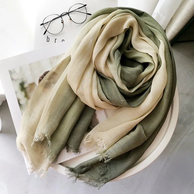 Classy Avocado Green Color Cotton Hijab