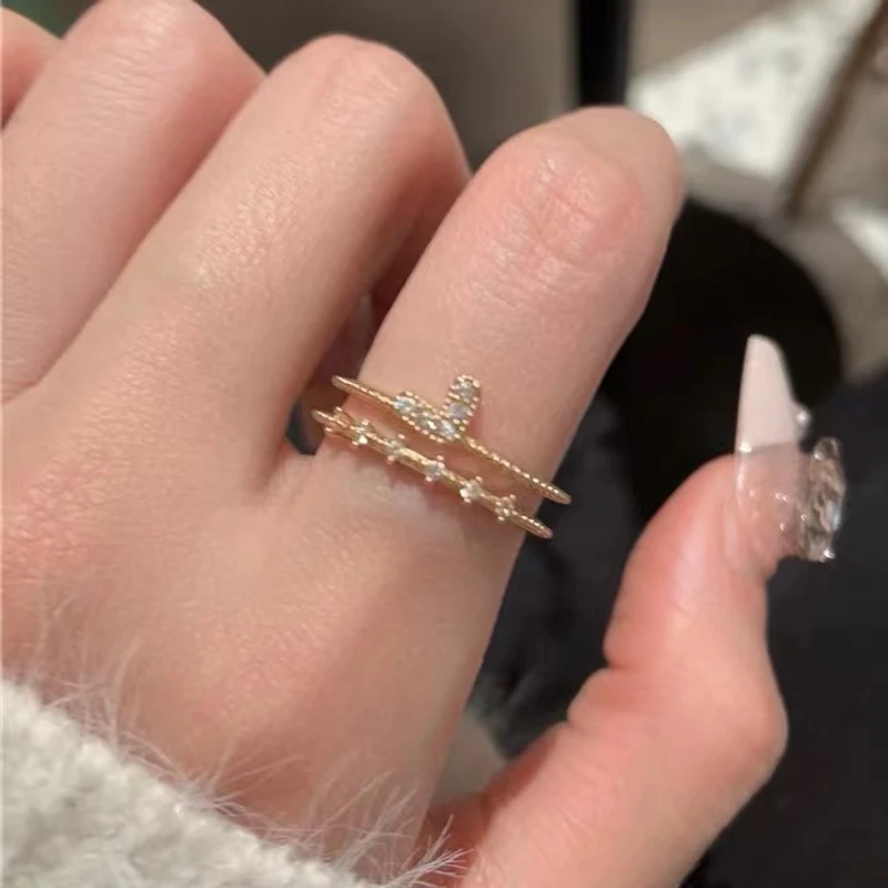 Luxury design heart crystal ring