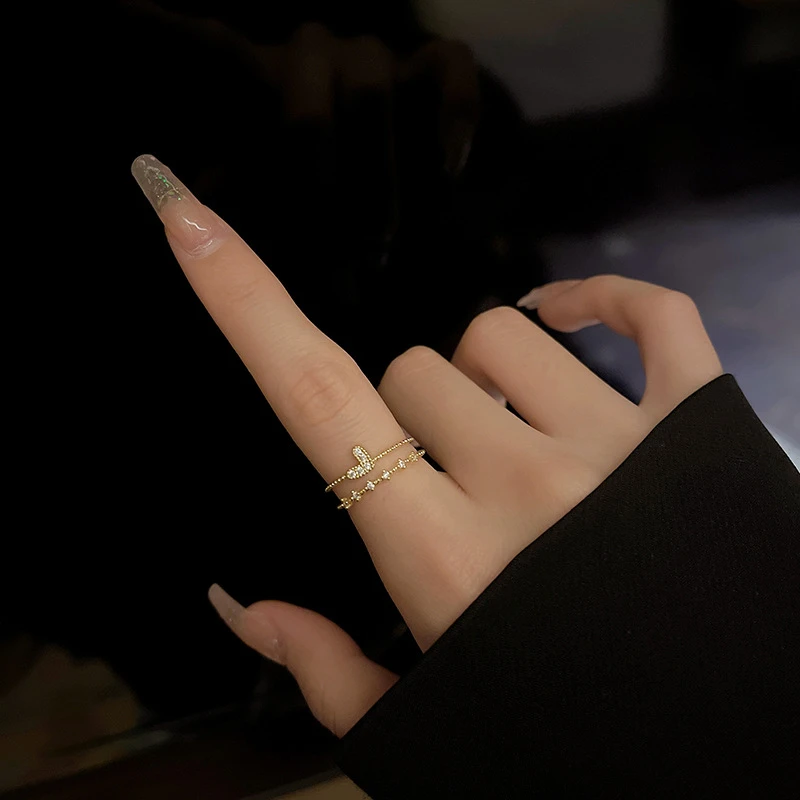 Luxury design heart crystal ring - Thumbnail 3