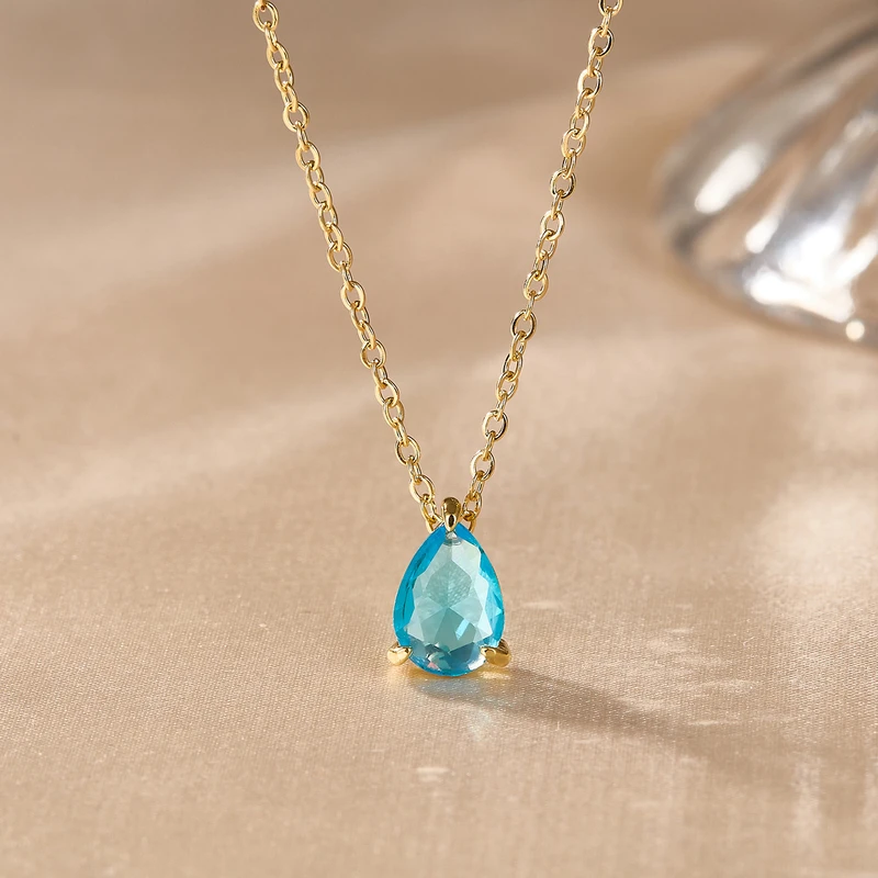 Elegant sky blue color pendant neckpiece