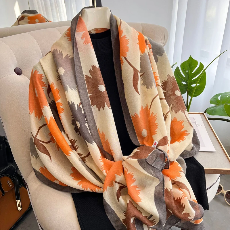 Colorful flower printed hijab / orna